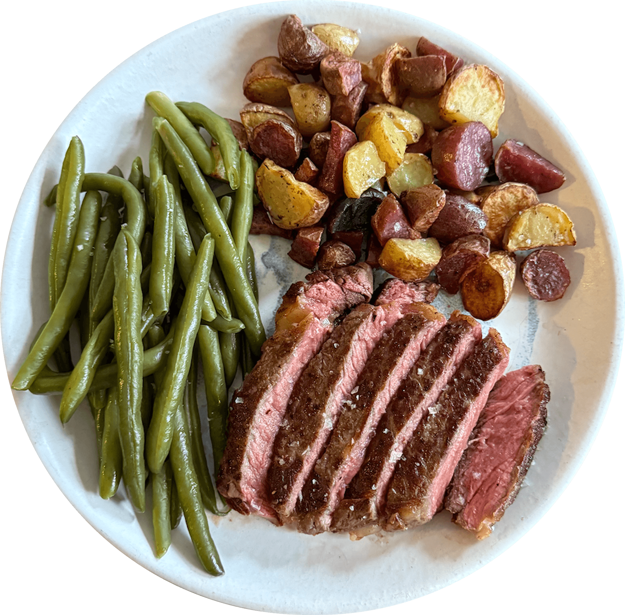 Ribeye steak with veggies