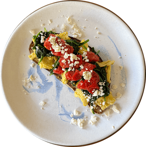 Spinach and feta scrambled eggs