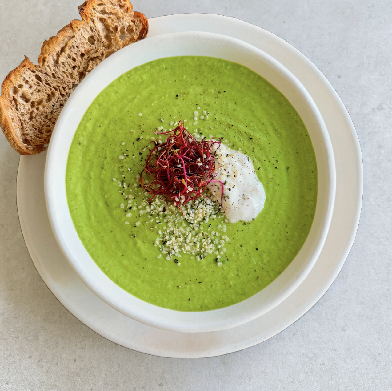 High Protein Green Pea Soup