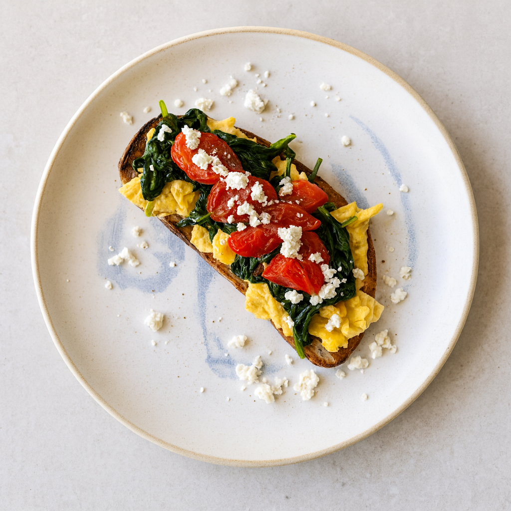 Spinach Feta Scrambled Eggs